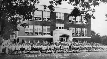 A historic Fred Gildersleeve photo captures Sanger Avenue Elementary School during better days.