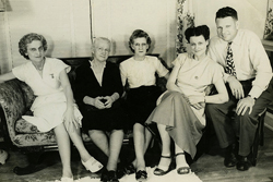 From left: Myrtle Bertrand Crawford, 'Grannie' Emma Lee Bertrand (his mom); Inez Bertrand Battle (famed biscuit-maker), Hopie Bertrand Lowden of Chicago and Roy Bertrand Sr.